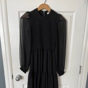 Aritzia Wilfred Black Midi Dress, Size XXS
